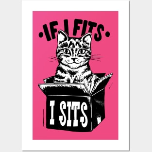 If I fits I sits cat Posters and Art